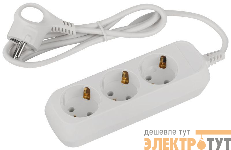 Удлинитель электрический UDL-10-315-E Greenline 3 розетки с заземлением 1.5м ПВС 3х0.75кв.мм Эра Б0064897