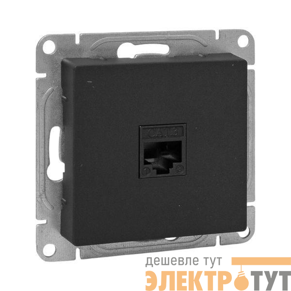 Розетка телефонная 1-м СП Эпика RJ11 механизм черн. EKF UP1-SOB-RJ11