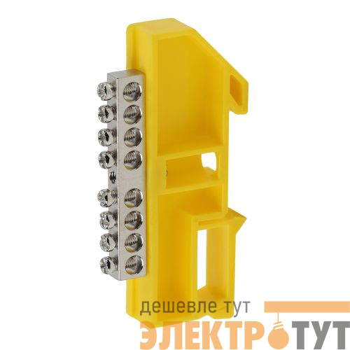 Шина PE "земля" на DIN-изоляторе ШНИ-6х9-8 NO-222-91-1 никелирован. Д желт. Эра Б0044140