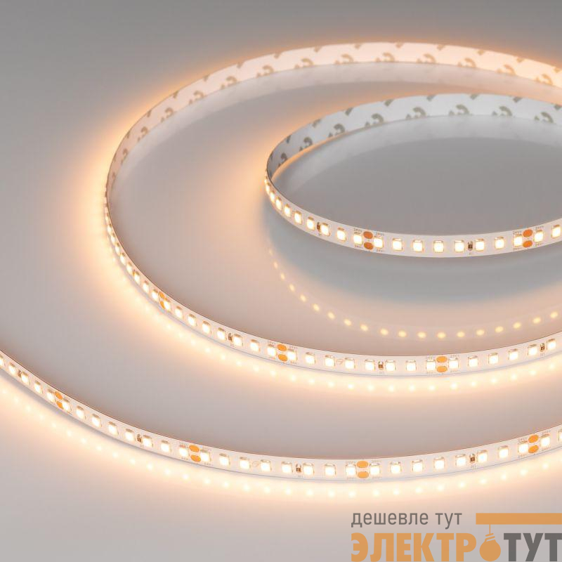 Лента светодиодная RT-A160-8mm 24V Warm 2400К 12Вт/м IP20 2835 высок. эффект. 150лм/Вт (уп.5м) Arlight 028561(2)