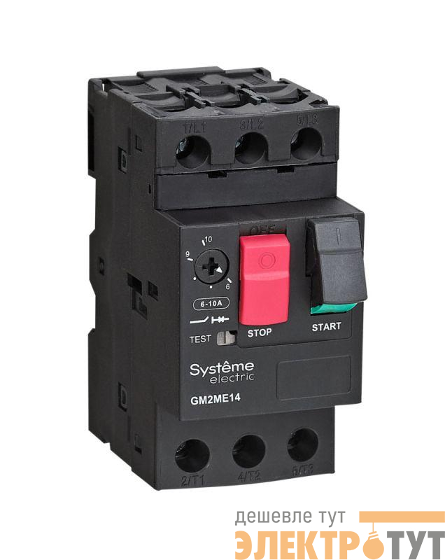 Выключатель автоматический с защ. двигателя GM2ME 0.1-0.16А комбинир. расцеп. кноп. упр. SE GM2ME01