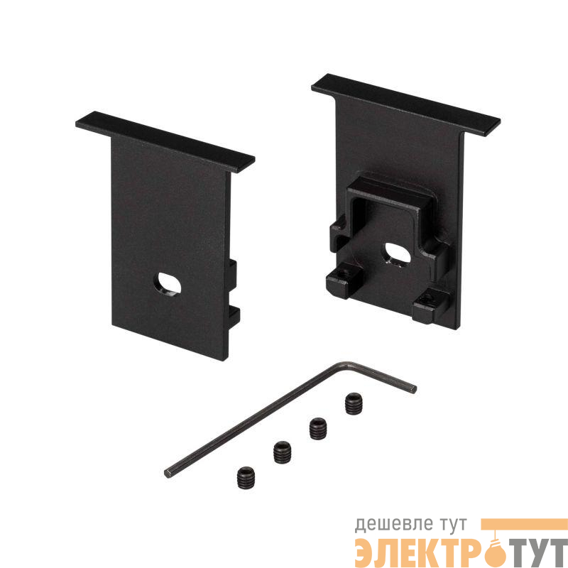 Заглушка SL-COMFORT-2542-F BLACK c отверстием металл Arlight 031783