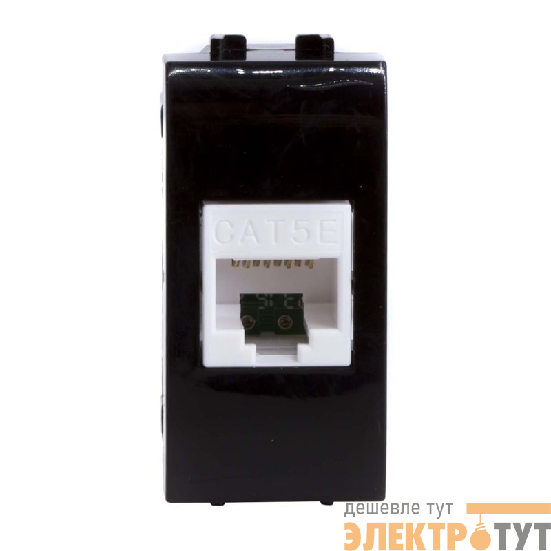 Розетка компьютерная 1-м СП 1мод. Brava RJ45 кат.5E черн. DKC 77654N