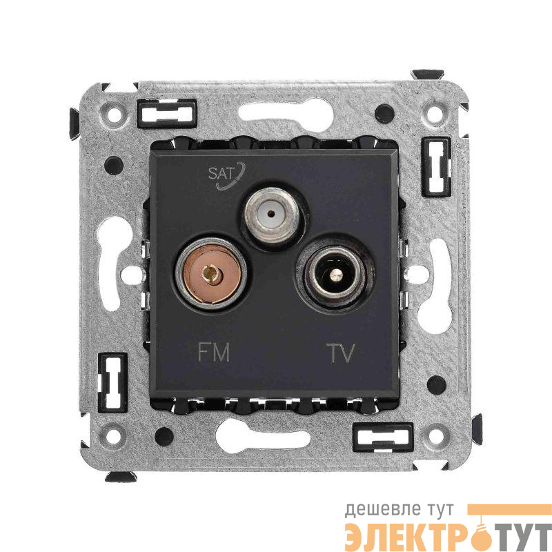 Розетка телевизионная TV/FM/SAT СП Avanti "Черный матовый" DKC 4412533