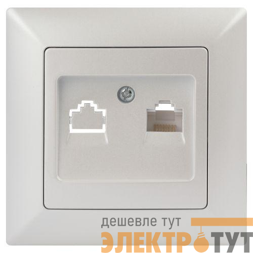 Розетка компьютерная 1-м СП Solo 4-303-06 RJ45 IP20 перламутр Intro Б0053993