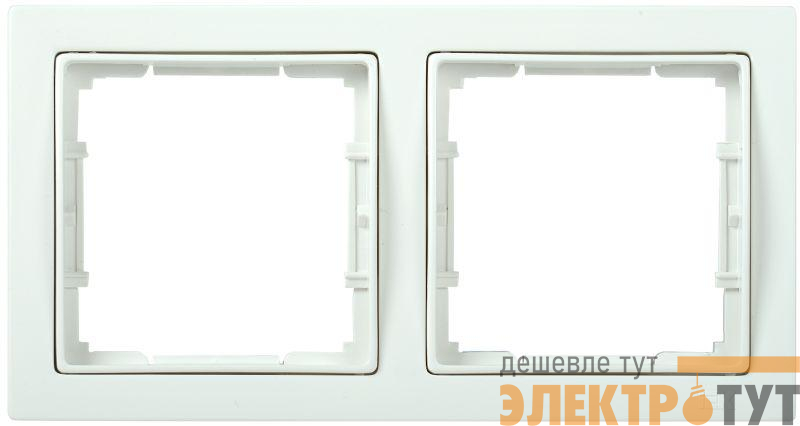 Рамка 2-м BOLERO Q1 РУ-2-ББ квадрат. бел. IEK EMB22-K01-Q1