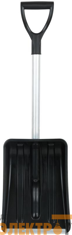Лопата для уборки снега "Актив-Авто" 365х260х900мм укороченный съемный алюм. черенок; пластик. 68106