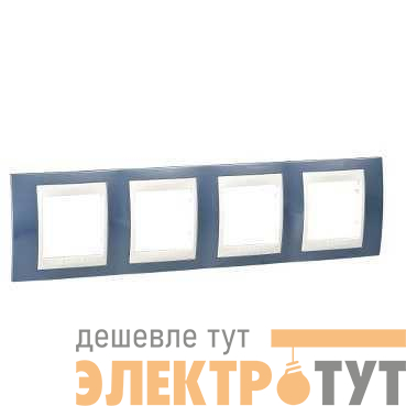 Рамка 4-м Unica Хамелеон горизонт. гол. лед./беж. SchE MGU6.008.554