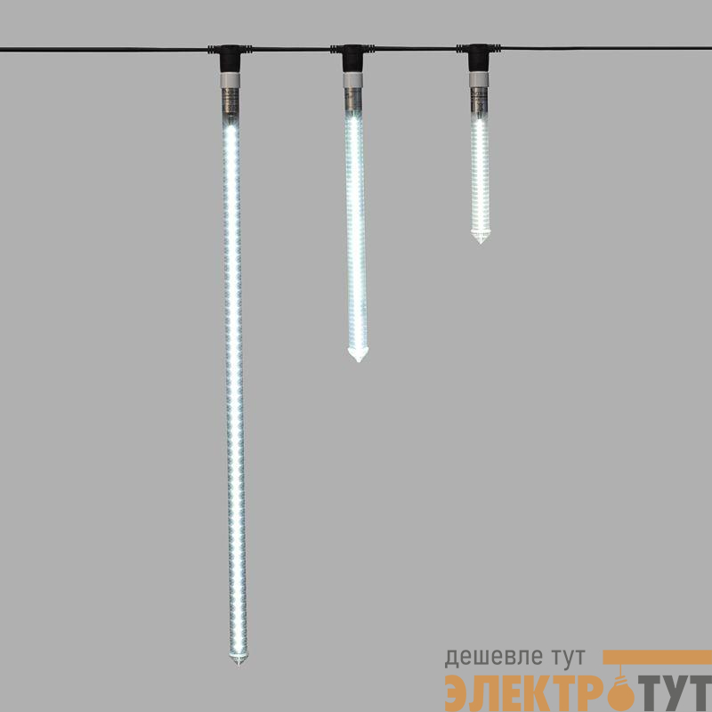 Гирлянда светодиодная "Сосулька" 1м 120LED бел. 8Вт IP65 E27 230В Neon-Night 256-163