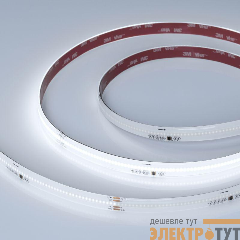 Лента светодиодная SPI-COB-SE-X378-12mm 24V White 6000К-PX63-BPT 7Вт/м IP65 герметичная бегущий огонь (уп.5м) Arlight 041738