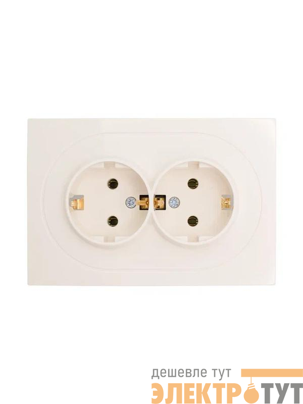 Розетка 2-м СП OSEN с заземл. ПБТ механизм сл. кость LEZARD 743-9000-127B