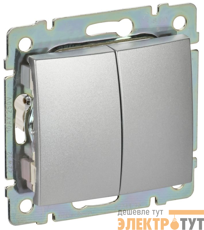 Выключатель 2-кл. СП Valena 10А IP31 250В механизм алюм. IEK 770105