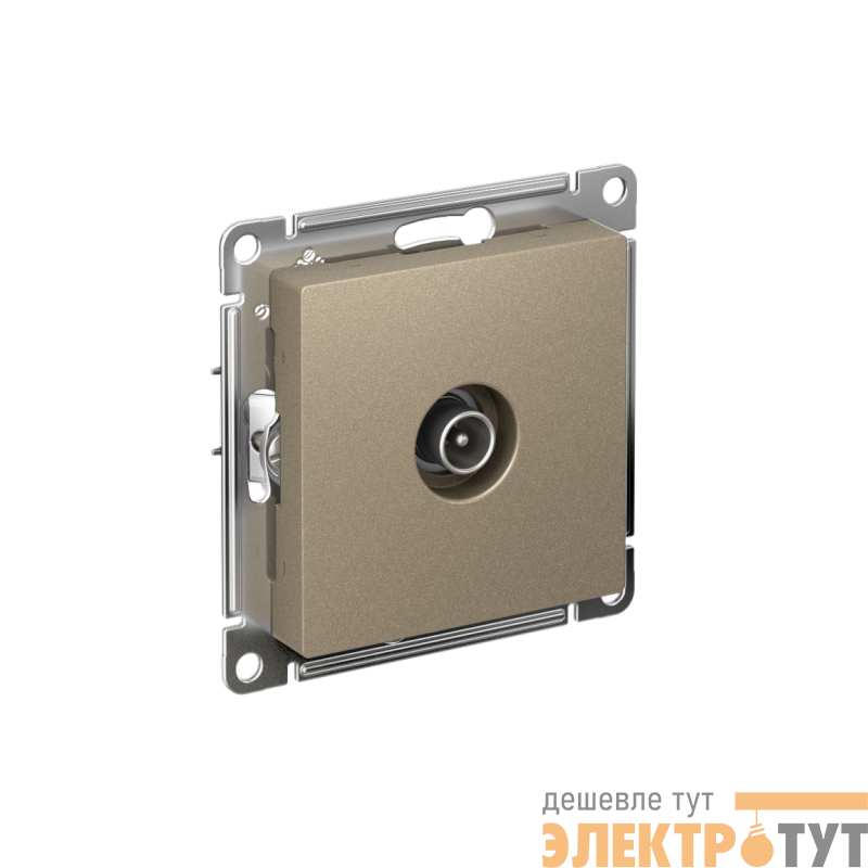 Розетка телевизионная проходная TV AtlasDesign 4дБ механизм шампань SE ATN000592