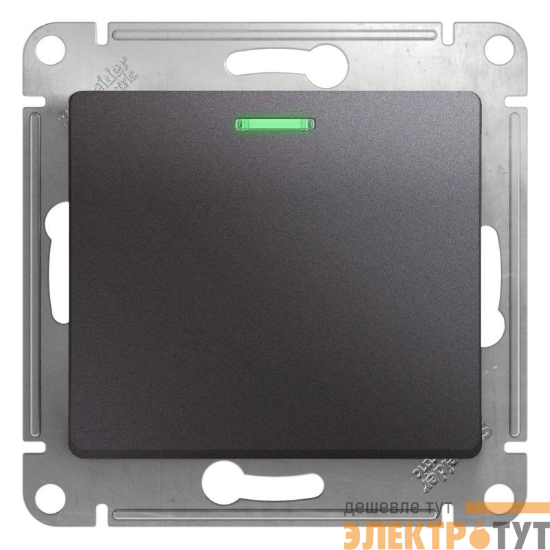 Переключатель проходной 1-кл. СП Glossa 10А IP20 (сх. 6а) 10AX с подсветкой механизм графит SE GSL001363