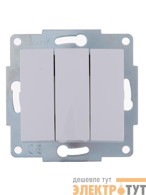 Выключатель 3-кл. 1п СП Karina 10А IP20 механизм бел. LEZARD 707-0288-109