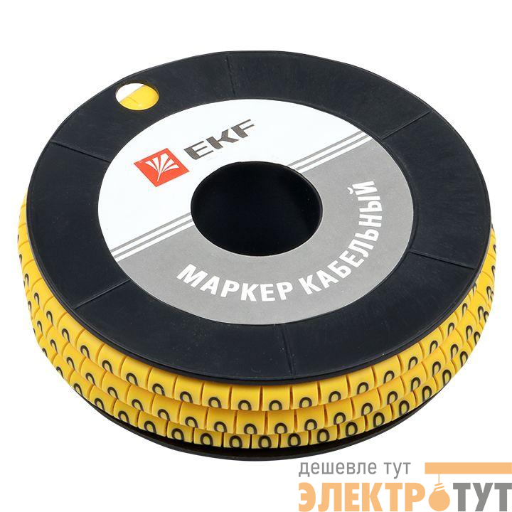 Маркер каб. 6.0кв.мм "0" (ЕС-3) (уп.350шт) EKF plc-KM-6-0