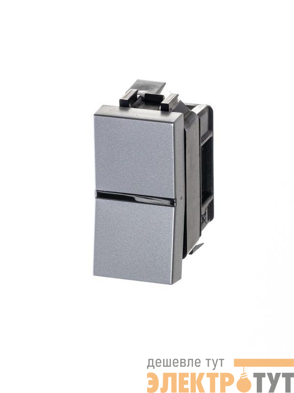 Механизм переключателя 1-кл. с клавишей 1мод. Zenit серебристый ABB 2CLA210200N1301