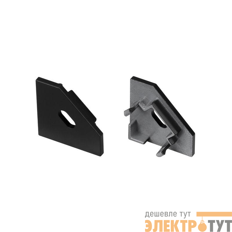 Заглушка SL-KANT-H18 FLAT BLACK с отверстием пластик (комплект) Arlight 049432