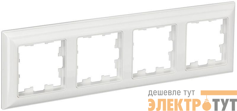 Рамка 4-м BRITE РУ-4-Бр бел./бел. IEK BR-M42-12-K01