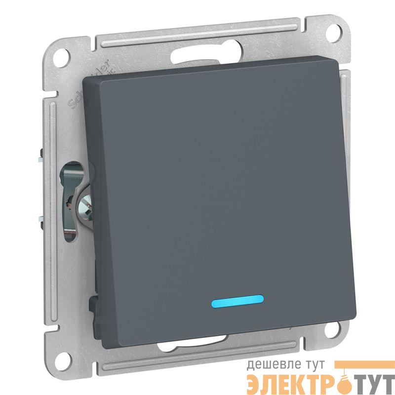 Механизм переключателя проходного 1-кл. СП AtlasDesign 10А IP20 (сх. 6а) 10AX с подсветкой грифель SchE ATN000763