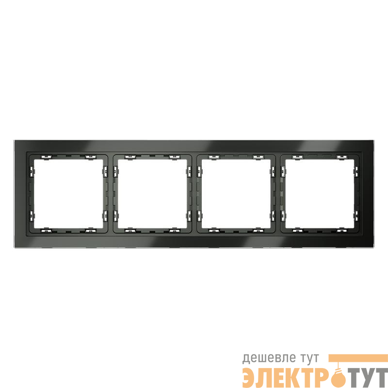 Рамка 4-м S70 стеклян. титан Voltum VLS110406