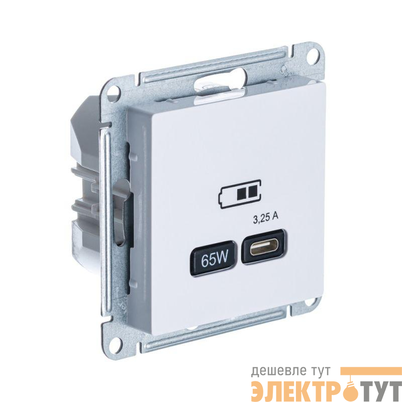 Розетка USB AtlasDesign тип C 65Вт высокоскор. ЗУ QC PD механизм лотос SE ATN001327