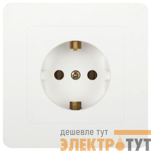 Розетка 1-м СП Style 7-202-01 16А 250В IP20 2P+E Schuko с заземл. бел. Intro Б0060619