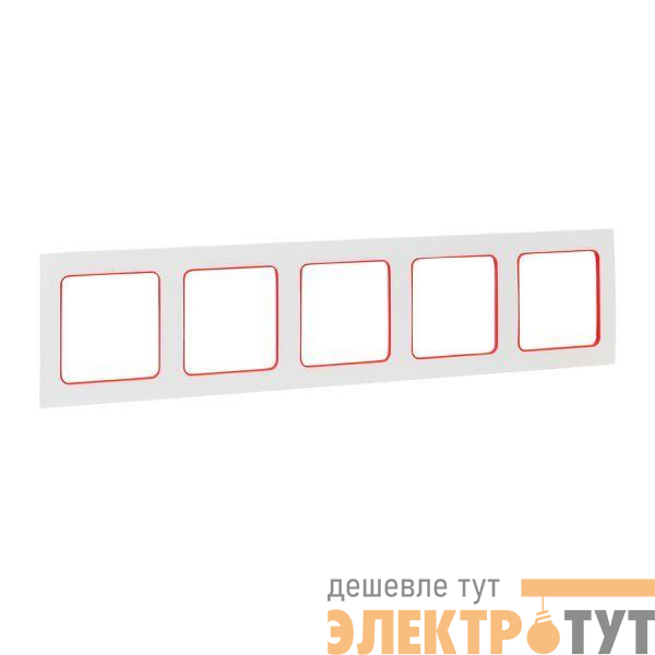 Рамка 5-м Стокгольм бел. с линией цвета красн. EKF EYM-G-306-10