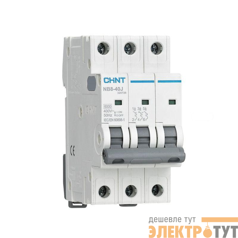 Выключатель автоматический 3п 32А 6кА NB8-40J х-ка C (R) CHINT 320725