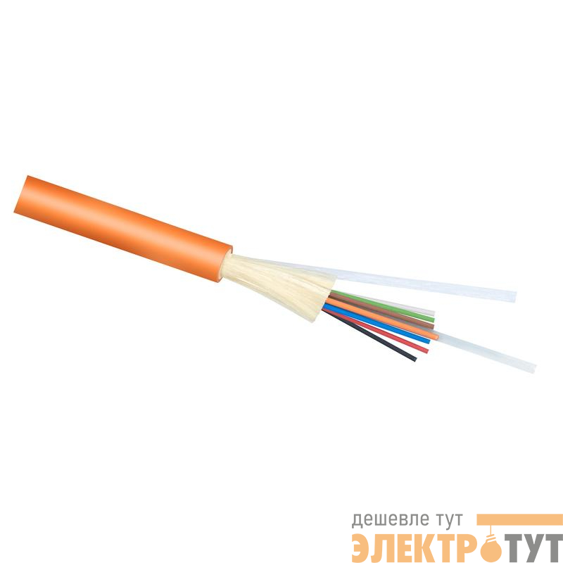 Кабель волоконно-оптический 50/125 (OM2) многомод. 8 волокон плотное буферное покрытие (tight buffer) для внутр. прокладки -25-+50град.C LSZH оранж. (F50080807O) Cabeus 7715c