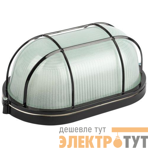 Светильник НБП 04-100-002 1х100Вт E27 IP54 акватермо алюм./стекло овал с решеткой черн. Эра Б0063913