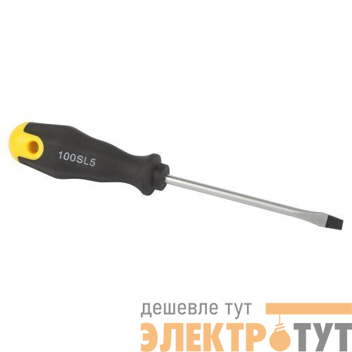 Отвертка SL 5х100мм шлицевая двухкомпонентн. рукоятка ЭРА Б0055862