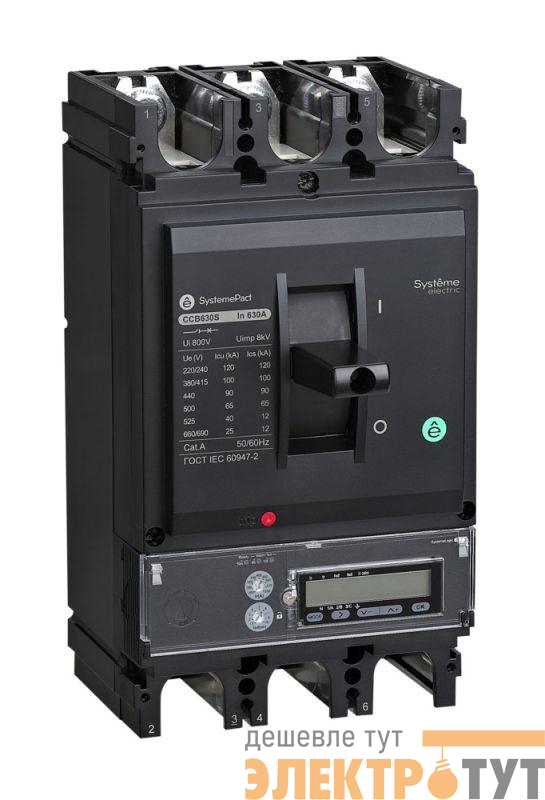 Выключатель автоматический в литом корпусе SYSTEMEPACT CCB630 50кА 3P3D S5.3E 630А SE SPC630N63053E3DFC
