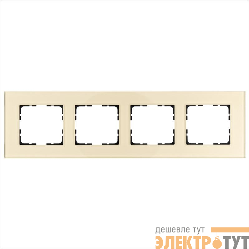 Рамка 4-м G-Glass стекло шампань Champagne Gold Jasmart G1004GG