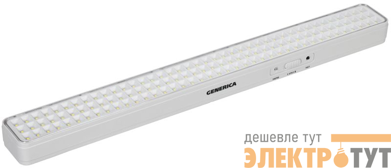 Светильник светодиодный аккумуляторный ДБА 1120 непостоян. действия 120LED 6ч 12Вт GENERICA LDBA0-1120-6-01-K01-G