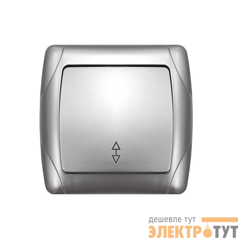 Переключатель проходной 1-кл. СП Маргарита 10А IP20 серебр. UNIVersal М0025-S