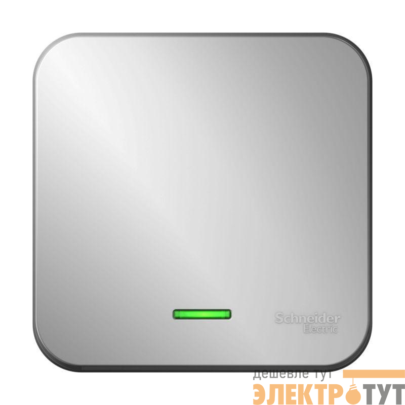 Выключатель 1-кл. ОП Blanca 10А IP20 (сх. 1) 250В с подсветкой с изолир. пластиной алюм. SE BLNVA101113