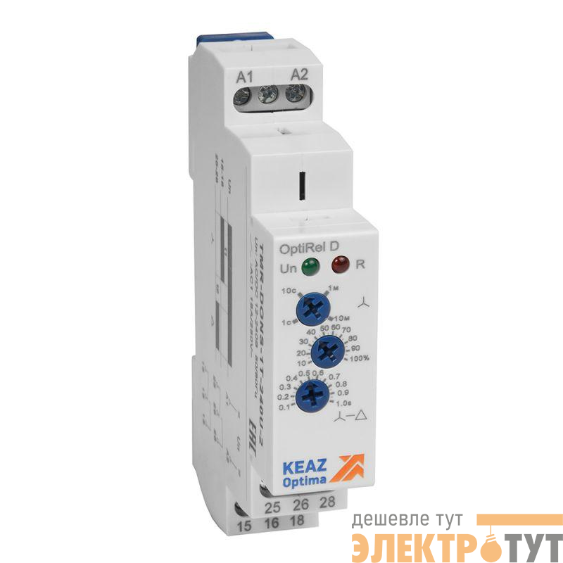 Реле времени OptiRel D TMR-DONS-1T-240U-2 пуска "звезда-треугольник" 16А 2СО 12-230АС/DC КЭАЗ 332017