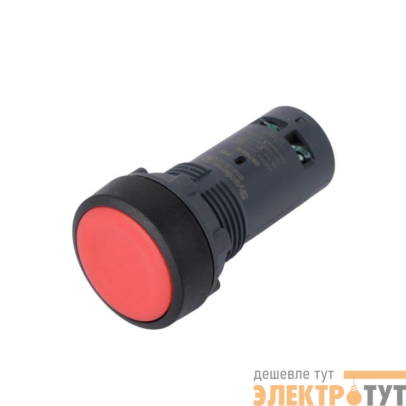 Кнопка моноблочная SB7 22мм с возвратом пластик 1НО+1НЗ IP65 красн. SE SB7NA45