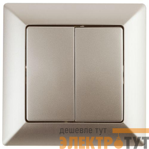 Переключатель 2-кл. СП Solo 4-107-04 10А 250В IP20 шампань Intro Б0053612