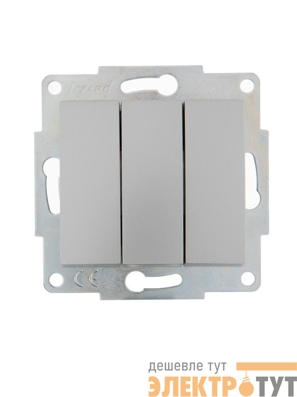 Выключатель 3-кл. 1п СП Karina 10А IP20 механизм матов. серебр. LEZARD 707-4388-109
