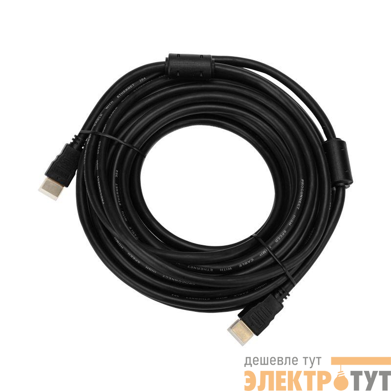 Шнур HDMI - HDMI gold 15м с фильтрами (PE bag) PROCONNECT 17-6209-6