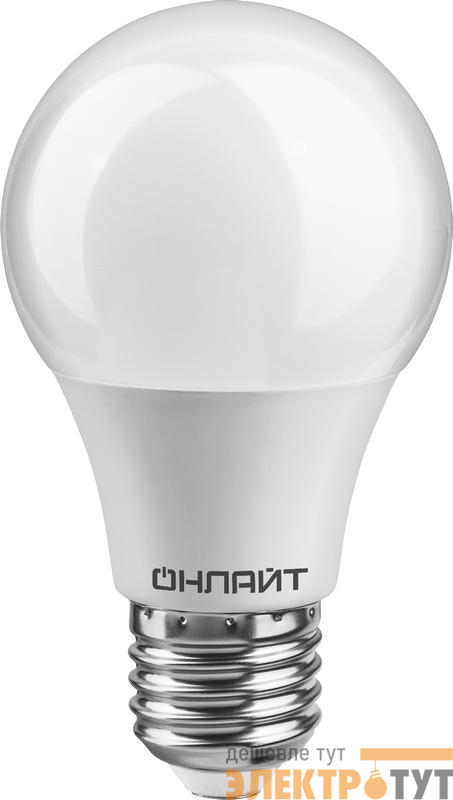 Лампа светодиодная 61 140 OLL-A60-10-230-6.5K-E27 10Вт грушевидная ОНЛАЙТ 61140