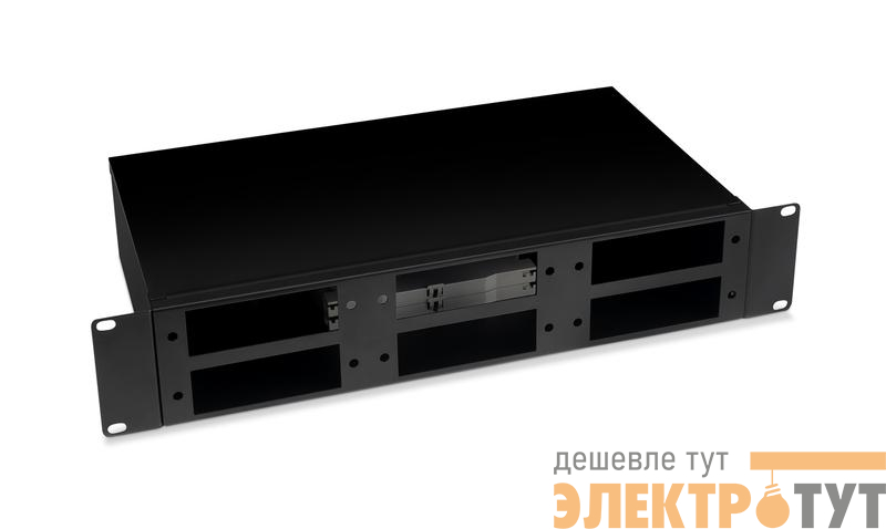 Кросс бокс оптический FO-19-6FP-BK 19дюйм 2U на 6 адаптерных панелей черн. Cabeus 10800c