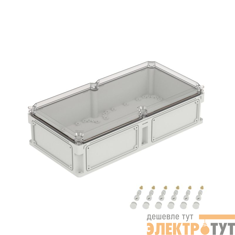 Корпус 600х300х160мм IP67 с прозр. крышкой 35мм с фланцами пластик. DKC 563311