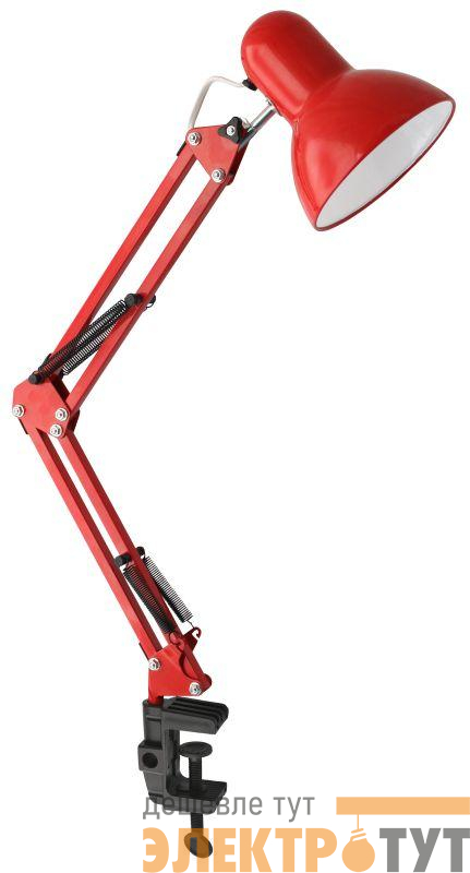 Светильник настольный UF-312P С04 230В 60Вт струбцина красн. Ultraflash 12896