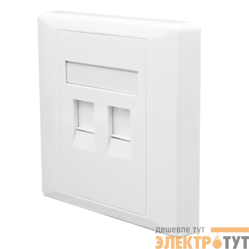 Панель лицевая 2 порта 80х80 Keystone шторка SUPRLAN 10-0334