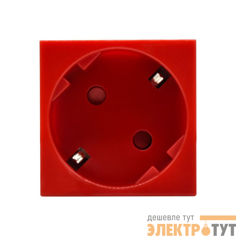 Розетка PRIMER 45град. с заземл. защ. шторки винт. зажим РКС-20-32-П-45 красн. IEK PR-KK40D-RSZH-2-2-45-K04