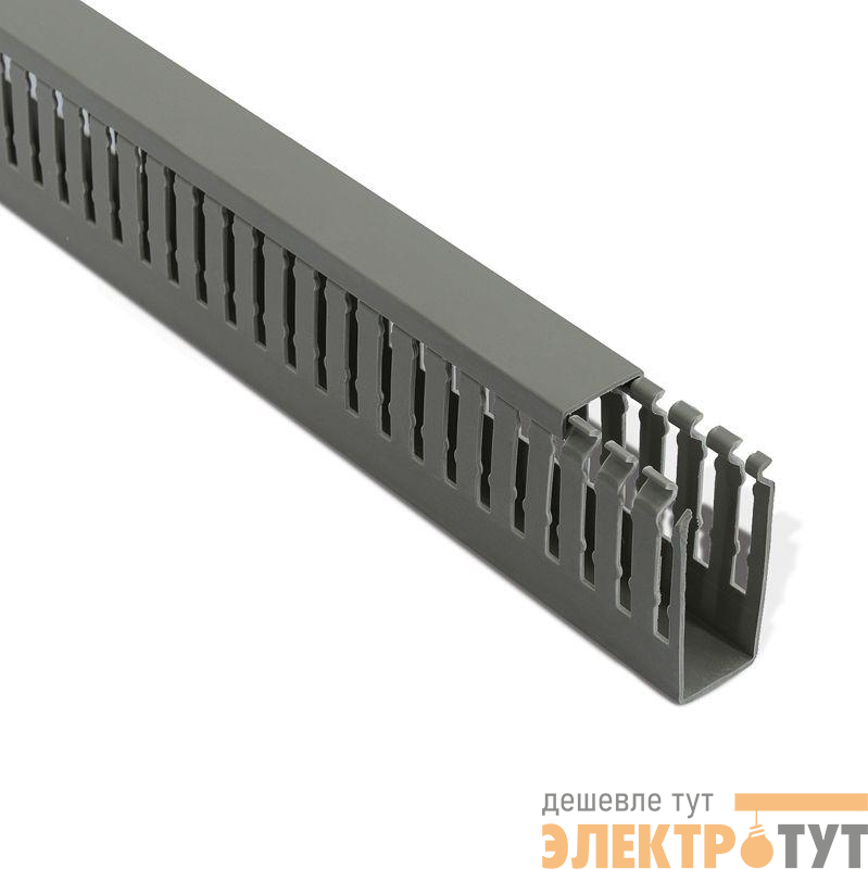 Кабель-канал перфорированный 25х60 L2000 самоклеящийся (паз 5мм зуб 7мм) сер. Rexant 28-5014