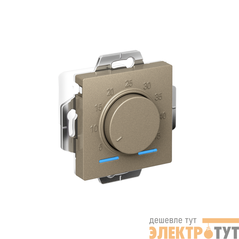 Механизм термостата ATLASDESIGN электрон. теплого пола с датчиком 10А шампань SchE ATN000535